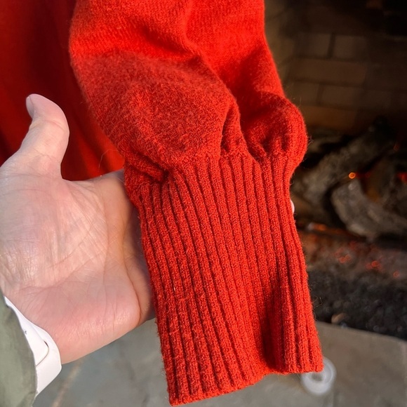 Anthropology, Cowl Neck Burnt Orange Sweater Medium - Picture 8 of 9
